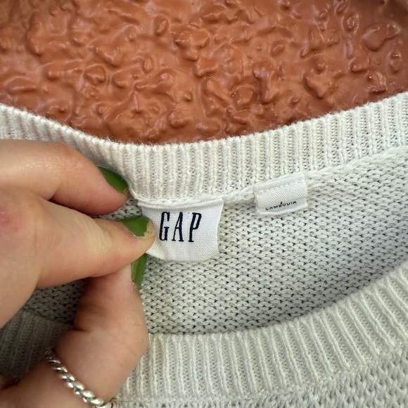 Gap Womens White Stripe Round Neck Pullover Jumper Size Large White Pink Blue - Picture 4 of 7